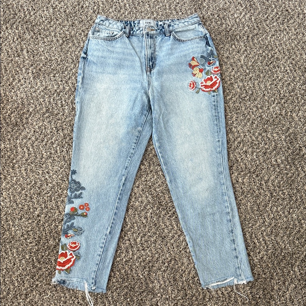 New Look Jeans with Floral Embroidery